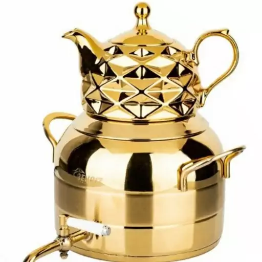 کتری قوری کف چدن استیل طلایی ایتالوکس