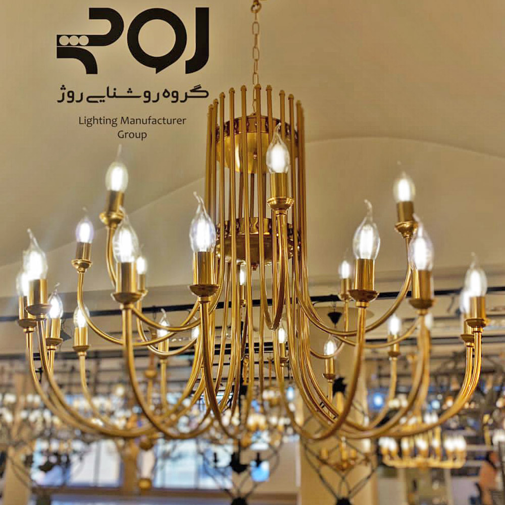 لوستر 24 شعله مدل گندم