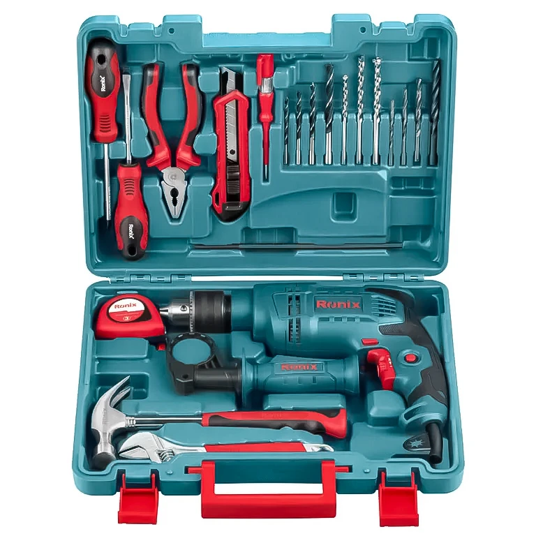 کیت دریل چکشی 13 میلی متری 650 وات رونیکس مدل RS-0001